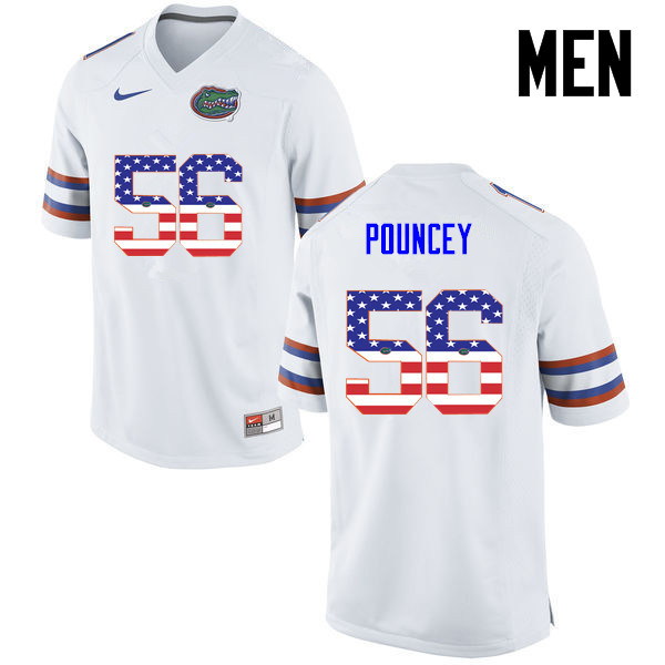Men Florida Gators #56 Maurkice Pouncey College Football USA Flag Fashion Jerseys-White